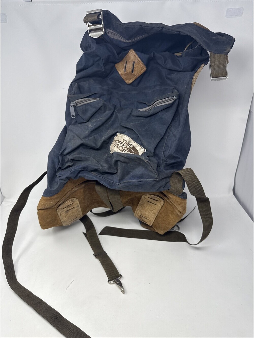 Vintage THE NORTH FACE BACKPACK Brown Label 70s LEATHER BOTTOM Internal Frame